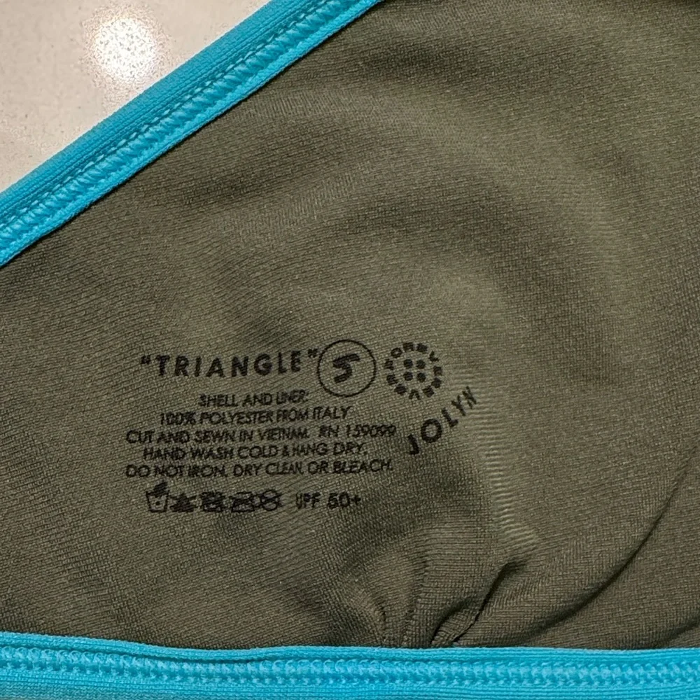 triangl swimwear JOLYN Bright Aqua Triangle Bikini Top